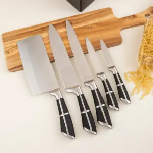 Yüksek karbon paslanmaz çelik 6-Piece mutfak bıçağı bıçak seti blok yeni stil Hollow kolu çevre dostu özelleştirilebilir Logo kesme