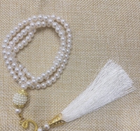 99 perles Tasbih musulmanes, collier rond en verre, chapelet de prière pour les cadeaux de l'Aïd Moubarak, Ramadan, Tasbih musulman pour la prière