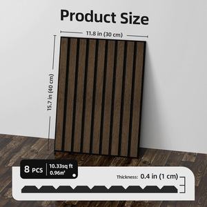 Panneau acoustique en PVC <span class=keywords><strong>à</strong></span> grain de bois auto-adhésif, panneau acoustique en feutre polyester absorbant le son, panneau acoustique <span class=keywords><strong>à</strong></span> lamelles pour mur et <span class=keywords><strong>plafond</strong></span> - Product Image 2