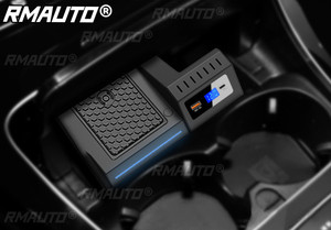 ที่ชาร์จโทรศัพท์ไร้สายในรถยนต์สำหรับ Mercedes W205 AMG C-Class GLC C63 C43 แผงคอนโซลกลาง QC3.0 PD แผ่นรองชาร์จไร้สาย 10W 15W - Product Image 4