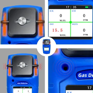 Multi-Gasdetectoren Testen Apparatuur, Faciliteiten En Besloten Ruimtes, Draagbare 4 In 1 Multigaslekdetectormonitor