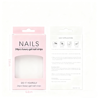 Boîtes à ongles carrées transparentes en papier enduit écologique, avec fermeture magnétique, pour ongles press-on, vente en gros personnalisée