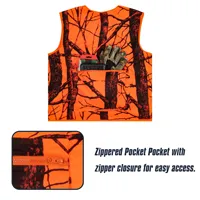 Gilet d'Extérieur pour Hommes, Gilet de Chasse Camo Orange Multi-Poches M-4XL
