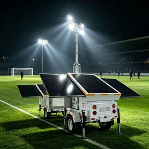 Tour d'éclairage mobile solaire LED monocristallin portable, IP67, 360 lumens, angle de faisceau 360°, éclairage extérieur mobile - Product Image 5