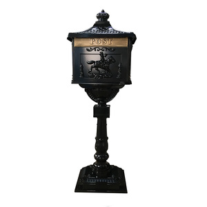 Outsider Letterbox Crown Head Black Cast Aluminum Letter Box Mailbox <strong>Postbox</strong> - Product Image 1