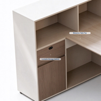 Nouveau bureau double moderne avec rangement complet, construction en bois durable, montage facile pour la maison, le bureau et les immeubles de bureaux