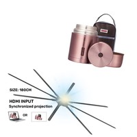 Projecteur holographique 3D connecté au PC - Ventilateur LED interactif pour ordinateur - Affichage holographique 3D - Synchronisation