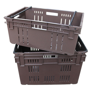 Caja <span class=keywords><strong>de</strong></span> transporte perforada <span class=keywords><strong>de</strong></span> plástico con barras oscilantes, caja <span class=keywords><strong>de</strong></span> almacenamiento con brazo apilable y estable - Product Image 1