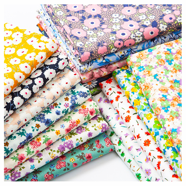 Factory direct 100% cotton poplin floral print fabric for dress