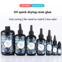 Productos Populares INTODIY 50g Pegamento de Resina UV de Curado Resina Epoxi UV Dura en Botella Plana para Arte, Manualidades y Adornos