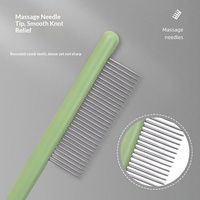 Peigne à aiguilles en acier inoxydable pour démêler les nœuds et éliminer les poils flottants, coussin de massage, nettoyage des poils de chat et de chien, peigne de toilettage pour animaux de compagnie