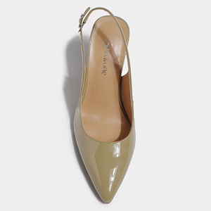 Bej eylem deri sivri burun Slingback yüksek topuklu topuklu sandalet ile şık ayak tasarımı seksi kulübü tarzı yaz açık - Product Image 4