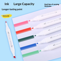Ensemble de stylos marqueurs double pointe pour enfants, support blanc, marqueurs à double pointe, stylos d'aquarelle pour étudiants, stylos de graffiti, coffret cadeau DIY