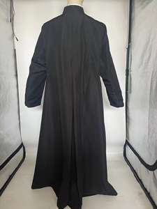 Sotana de Coro Anglicano para Hombre, con Forro, Cierre de Botones, Poliéster Mate Negro, 160g - Product Image 4