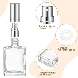 Flacon de parfum en verre vide portable de 30 ml, 50 ml, 100 ml avec pulvérisateur à pompe et impression sérigraphique - Product Image 2