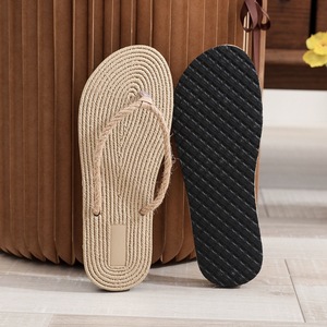 Sandali <span class=keywords><strong>infradito</strong></span> piatti da donna in lino effetto <span class=keywords><strong>paglia</strong></span> per l'estate - Product Image 5