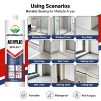 Mastik Akrilik Siap Pakai, Pengisi Celah Fleksibel, Sealant Pra-Pengecatan untuk Pemasangan Cornice Coving