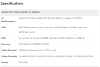 NVIDIA Jetson Orin Nano Super 8GB Official Development Kit 67TOPS Edge AI Computing Module Linux Embedded Vision Robotics