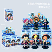 Boîtes aveugles à la mode dessin animé Anime une pièce Zoro Luffy bateau pirate boîtes mystère PVC figurine jouets décoration voiture ornements