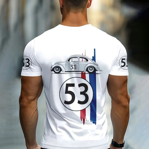Camiseta Deportiva Casual para Hombre, Diseño Gráfico 53, Impresión <span class=keywords><strong>Digital</strong></span>, Tejido de Punto, 100% Poliéster, Transpirable, Corte Regular, Estilo Vintage - Product Image 2