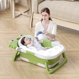 Bañera Plegable de Plástico para Bebés y Niños Pequeños con Forma de Rana, Ahorra Espacio, con Termómetro - Product Image 5