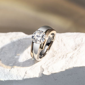 แหวนหมั้นเพชรเม็ดกลมหลากสีเพาะเลี้ยงในห้องปฏิบัติการ Messi Jewelry รุ่น MSR-1676 ทอง 18K - Product Image 3