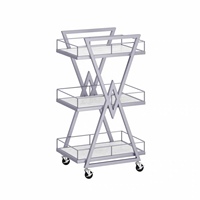 Chariot de rangement professionnel 3 niveaux en acier inoxydable, nouveau design, pour salon de beauté, pédicure, spa, onglerie, salle de bain, maison, bureau