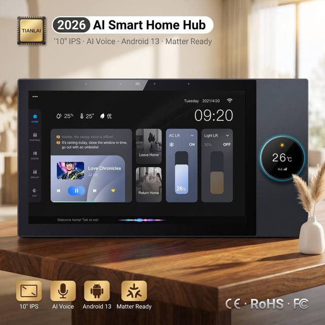TIANLAI 10 Inch AI Smart Home Control Panel Android 13 Touch Screen Scene Automation for Luxury Villa Wholesale Factory