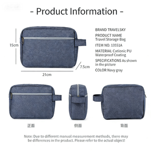 Bolsa de Aseo Cosmética para Hombre, Impermeable, con Cierre, Portátil, para Viaje, con Compartimento Separado para Artículos Húmedos y Secos - Product Image 6