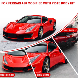 ชุดแต่งตัวถังรถยนต์คาร์บอนไฟเบอร์แห้งคุณภาพดี อัพเกรดสไตล์ Pista สำหรับ Ferrari 488 กันชนหน้า-หลัง สเกิร์ตข้าง ฝากระโปรง ช่องระบายอากาศ - Product Image 1