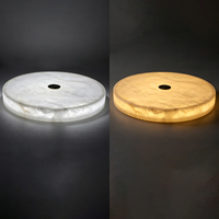 Plafonnier moderne de luxe en albâtre, luminaire rond en pierre pour chambre, bureau, hall d'entrée, salon, personnalisable en cuivre
