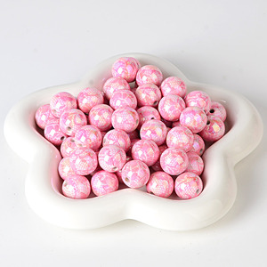 Perles acryliques imprimées en dentelle de 16 mm, couleurs mélangées, pour DIY, stylo à perler, chaîne de téléphone portable, porte-clés, suspension de voiture et autres accessoires - Product Image 6