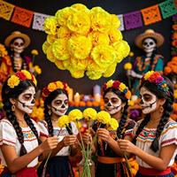 Fleurs artificielles 6 cm, simulation de marguerites en soie, fournitures pour le Día de Muertos et le festival Diwali, décoration de mariage avec fleurs artificielles