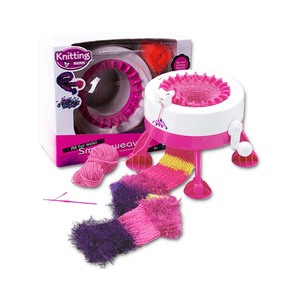 Girls Educational Pink White Smart Weaver Knitting Machine Kids' Sewing &amp; <strong>Weaving</strong> Crafts <strong>Kit</strong> - Product Image 1