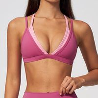 Nouveau Legging de Sport Tricoté Taille Haute pour Femme, Effet Push-Up, Color Block, pour Fitness et Yoga, Ensemble Uni