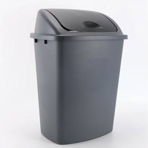 Poubelle à couvercle poussoir en plastique épais pour usage extérieur et intérieur avec couvercle pivotant à structure debout pour l'assainissement des centres commerciaux communautaires de rue - Product Image 1