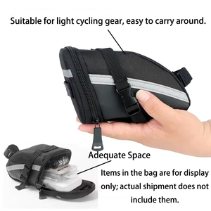 Sacoche de selle VTT, sacoche arrière de vélo en nylon imperméable à coque rigide, sacoche multifonctionnelle sous le siège pour le cyclisme - Product Image 3