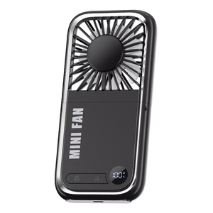 Mini ventilateur personnel portable USB rechargeable pliable léger avec support de téléphone intégré pour voyage - Product Image 1