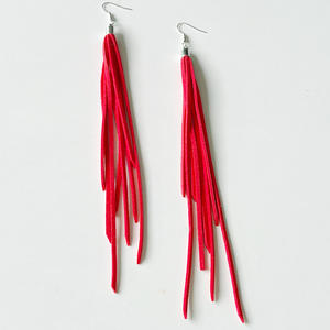 Unionen 2335 Pendientes de cuero coloridos vintage de moda para mujer con colgante de flecos largos Forma geométrica - Product Image 5