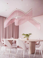 Plafonnier design de luxe moderne Grande bande rotative en cristal Lustre artistique irrégulier en verre Maison Villa Duplex