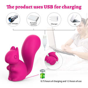 Schattige <span class=keywords><strong>Mini</strong></span> Eekhoorn Vorm Clitoral G-Spot <span class=keywords><strong>Massager</strong></span> Vibrator Met 10 Vibratie Siliconen Krachtige Motor Vibrator Seksspeeltjes Voor Vrouwen - Product Image 5