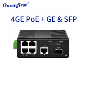 מתג תעשייתי 4GE PoE + 1GE Uplink + 1 SFP עם הגברת מתח רחב DC 12V-54V להתקנה על פס דין-רייל עבור פרויקט רכב אוטובוס - Product Image 1