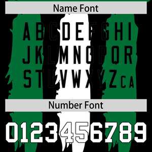 Camisetas de Fútbol Americano Personalizadas con Patrón de Grafiti en Negro, Verde Kelly y Blanco - Product Image 4