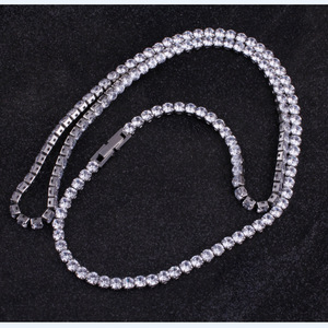 Hip Hop Cubic Zirconia Tennis <b>Chain</b> Necklace | Stainless Steel Iced Out <b>Diamond</b> <b>Chain</b> for <b>Men</b> & Women Bling Jewelry - Product Image 5