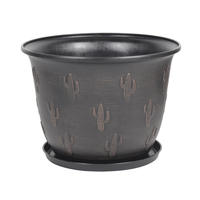 Pot à succulentes nordique épaissi et gaufré, 10-12 pouces, en plastique, drainable, résistant aux intempéries, pour les rebords de fenêtre intérieurs