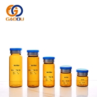 Tube en verre rond avec logo estampé or, capacité de 12 ml à 30 ml, couleur personnalisée