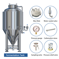 Cuve de Fermentation de Bière 3,5 BBL, Réservoir sous Pression Isolé, Fermenteur Unitank, Fermenteur Conique, Équipement de Brassage de Bière Artisanale SUS304