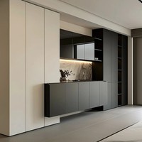 Meuble TV et buffet design en bois massif recyclé, style minimaliste moderne de luxe, pour salon, éco-responsable