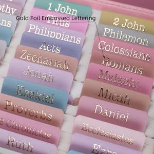 Impression personnalisée des anciens et nouveaux livres de l'Écriture Sainte, faciles à lire, avec des onglets verts et bleus pour la Bible - Product Image 3