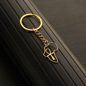 Carte africaine porte-clés pour hommes en acier inoxydable pendentif creux Afrique du <span class=keywords><strong>Sud</strong></span> clé de voiture comme cadeau d'anniversaire - Product Image 3